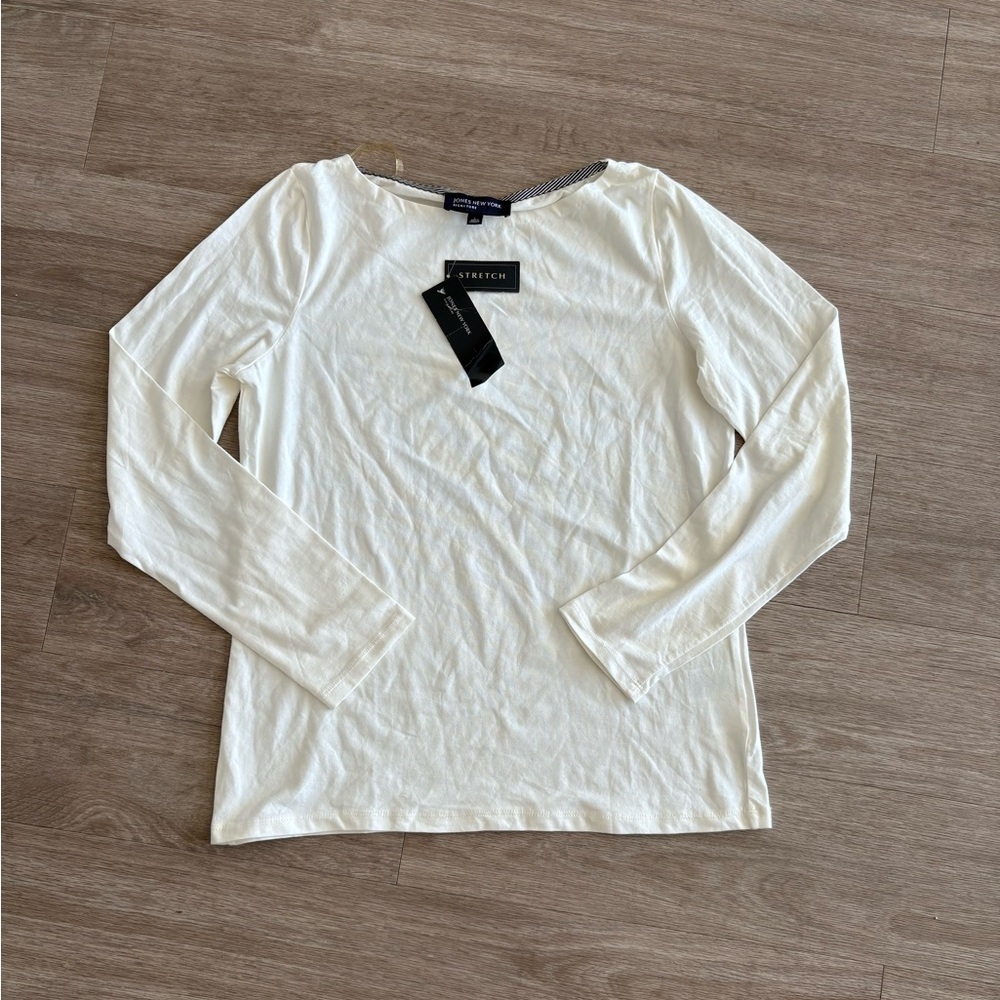 NWT- Jones New York White Long Sleeve Top